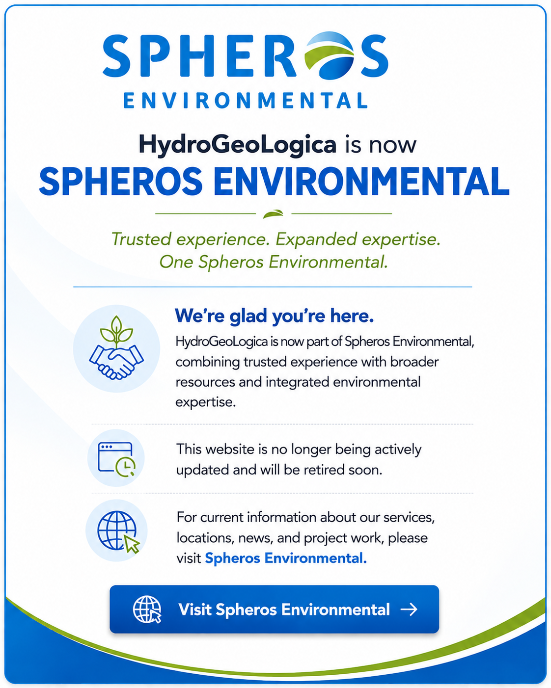 HydroGeoLogica is now Spheros Environmental