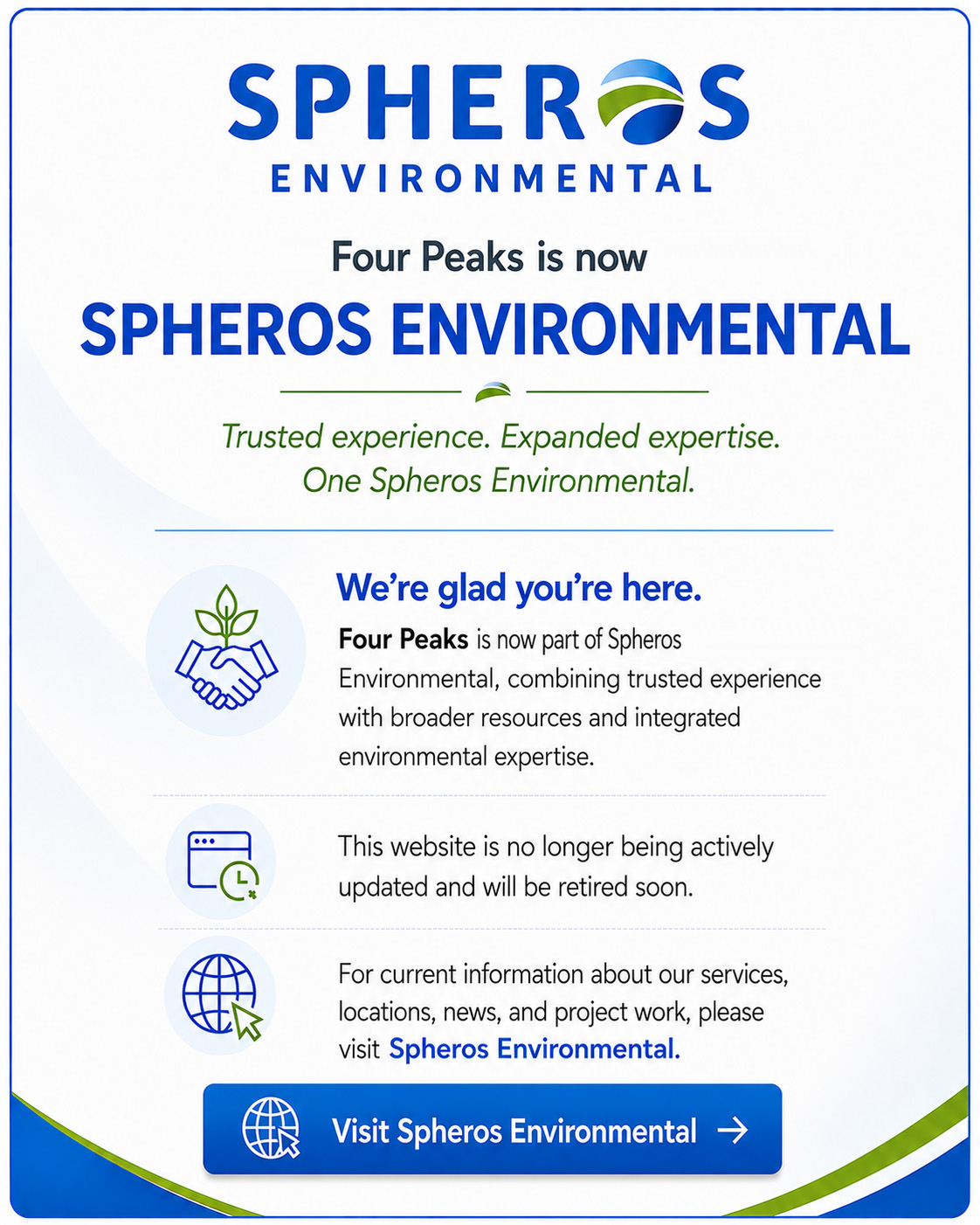 Four Peaks is now Spheros Environmental