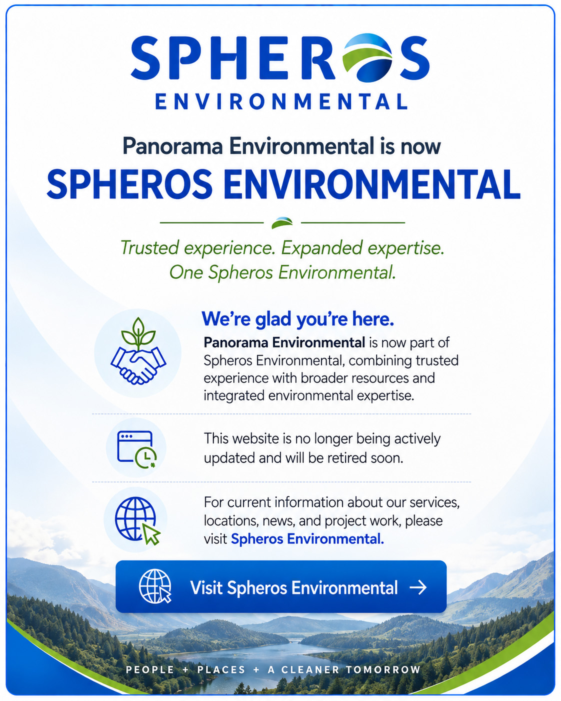 Panorama Environmental is now Spheros Environmental